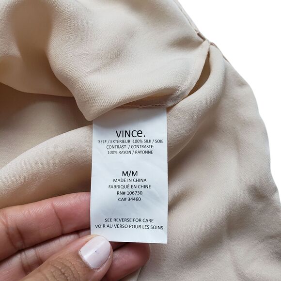 Vince Sheer Silk Sleeveless Blouse Tank Top Womens Pink Medium Classic - Picture 8 of 12